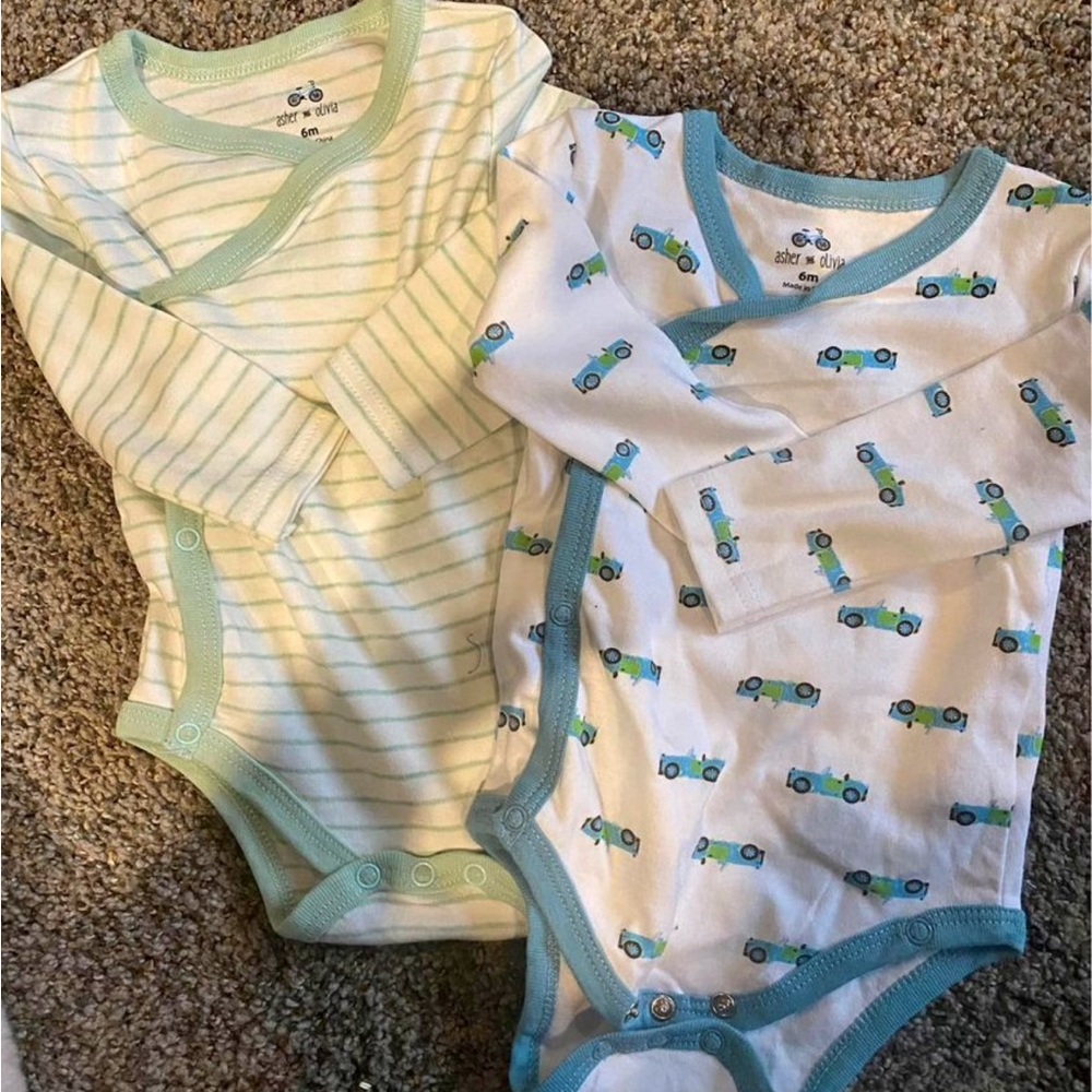 Asher and Olivia long sleeve onesies